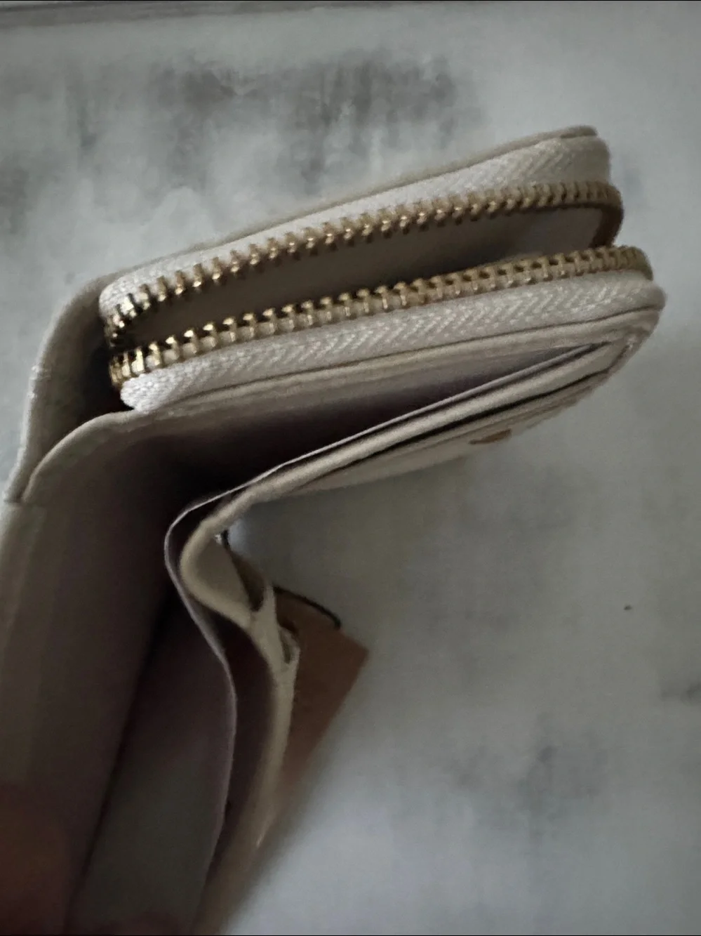 Margot Gina Compact Leather Wallet Off White Cream